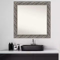 Miroir mural de salle de bain en bois 32" x 32" - Carré moderne, quincaillerie de montage incluse