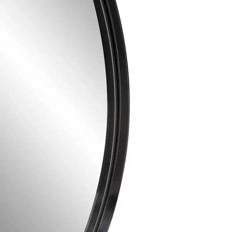 30" Round Stainless Steel Shadowbox Framed Wall Mirror Black