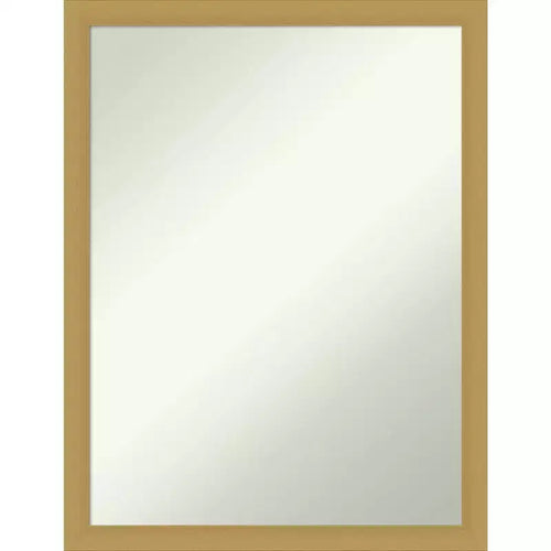 20" x 26" Non-Beveled Grace Brushed Gold Narrow Wall Mirror - Amanti Art: Modern Rectangular Vanity Mirror, Includes Mounting Hardware