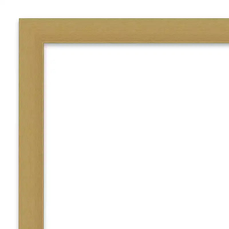 20" x 26" Non-Beveled Brushed Gold Narrow Wall Mirror – Rectangular Vanity Mirror with Mounting Hardware