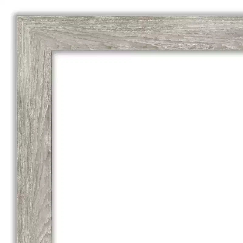 42" x 31" Non-Beveled Narrow Wall Mirror with Gray Wash Frame