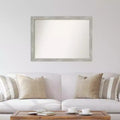 Miroir mural étroit 42" x 31" sans biseau avec cadre à la finition gris délavé