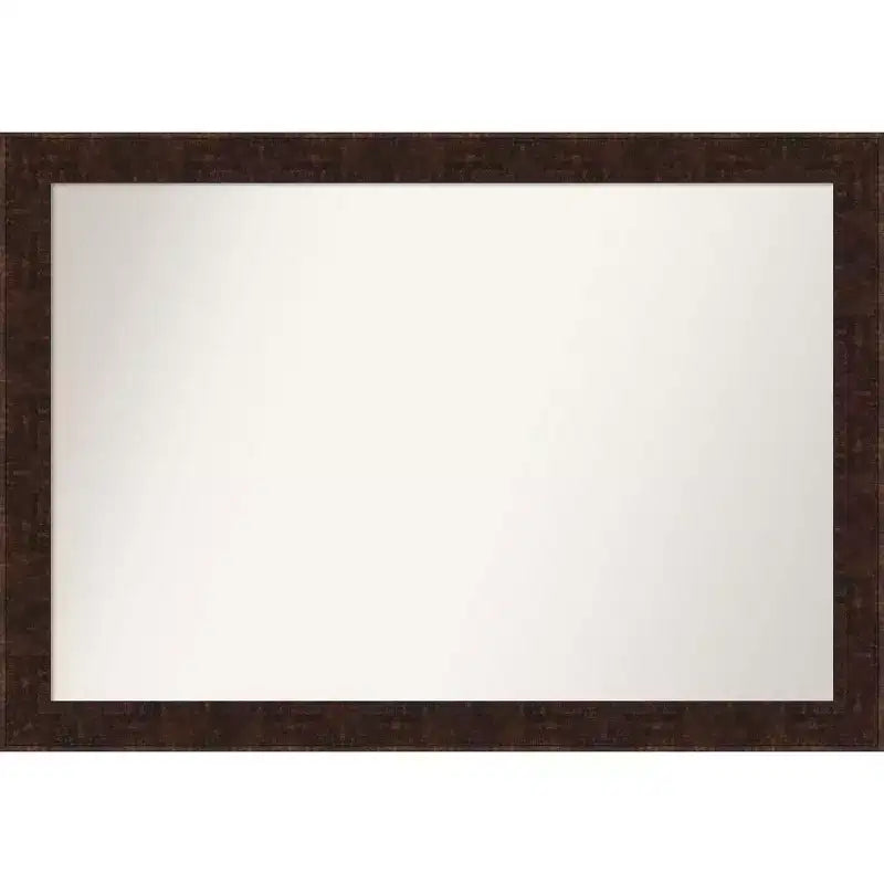 40" x 28" Non-Beveled William Mottled Bronze Narrow Wall Mirror - Amanti Art