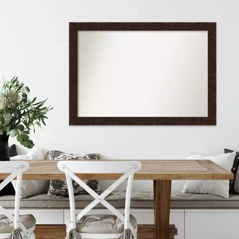 Miroir mural étroit en bronze moucheté, sans biseau, 101,6 cm x 71,1 cm