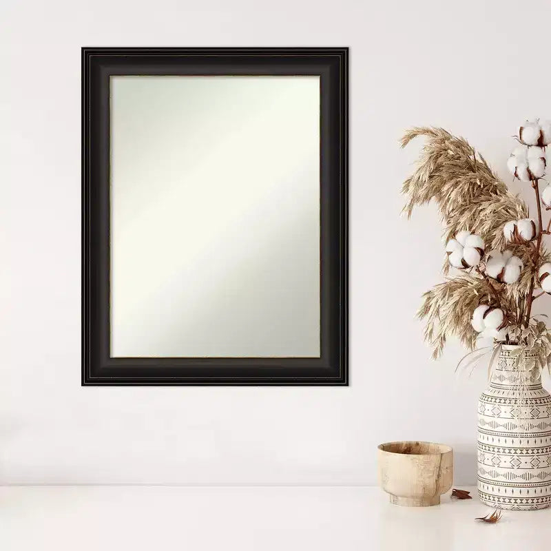 Miroir mural bronze huilé 23" x 29" sans biseau – Rectangle moderne avec quincaillerie de montage