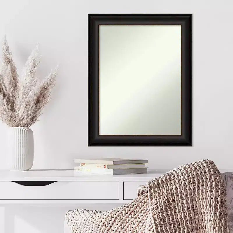 Miroir mural bronze huilé 23" x 29" sans biseau – Rectangle moderne avec quincaillerie de montage