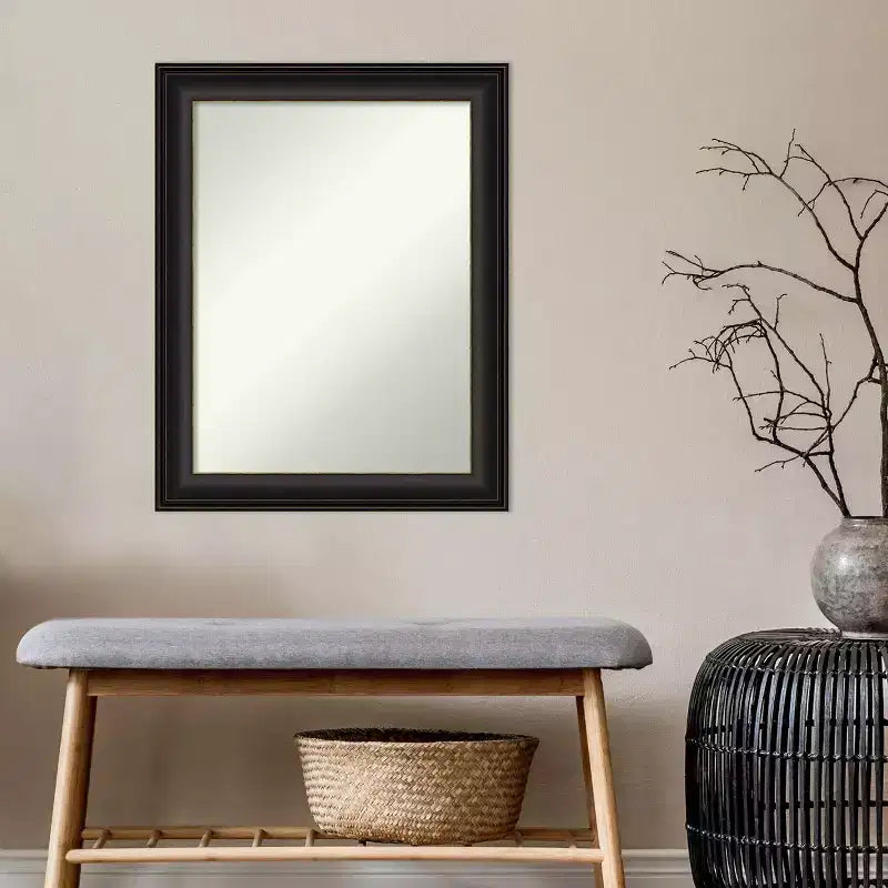 Miroir mural bronze huilé 23" x 29" sans biseau – Rectangle moderne avec quincaillerie de montage