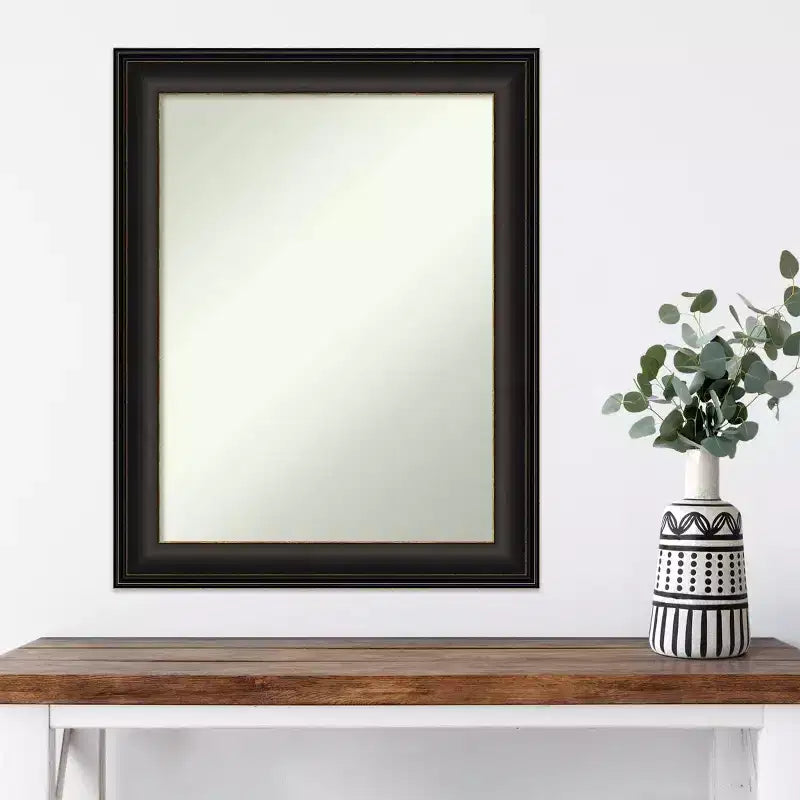 Miroir mural bronze huilé 23" x 29" sans biseau – Rectangle moderne avec quincaillerie de montage