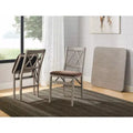 Stakmore Set of 2 Folding Chair Driftwood Finish Upholstered, Fully Assembled, Hardwood Frame
