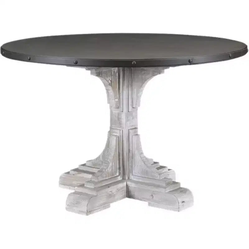 Boraam Serrano Round Dining Table Whitewash/Dark Brown