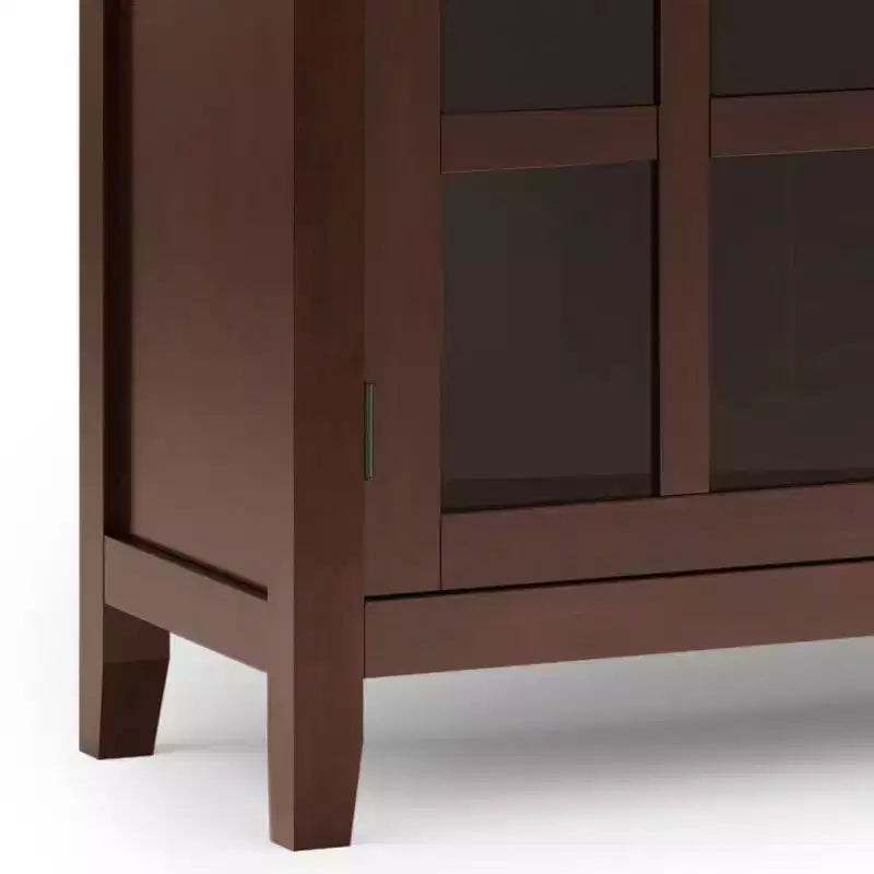 Grand buffet bahut brun roux – Bois massif, 3 tiroirs, 2 placards