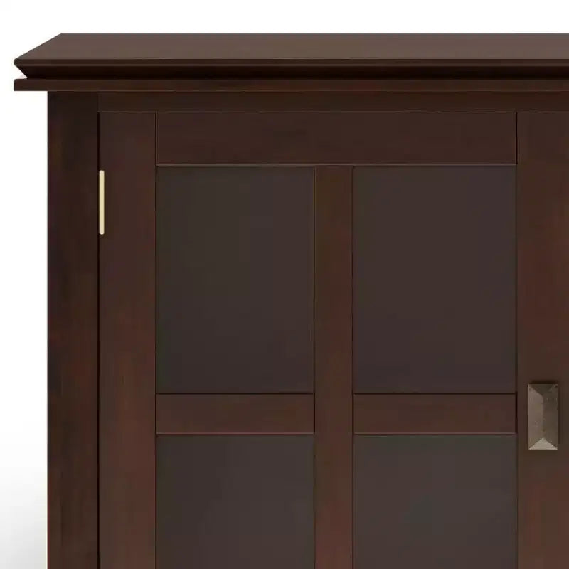 Grand buffet bahut brun roux – Bois massif, 3 tiroirs, 2 placards