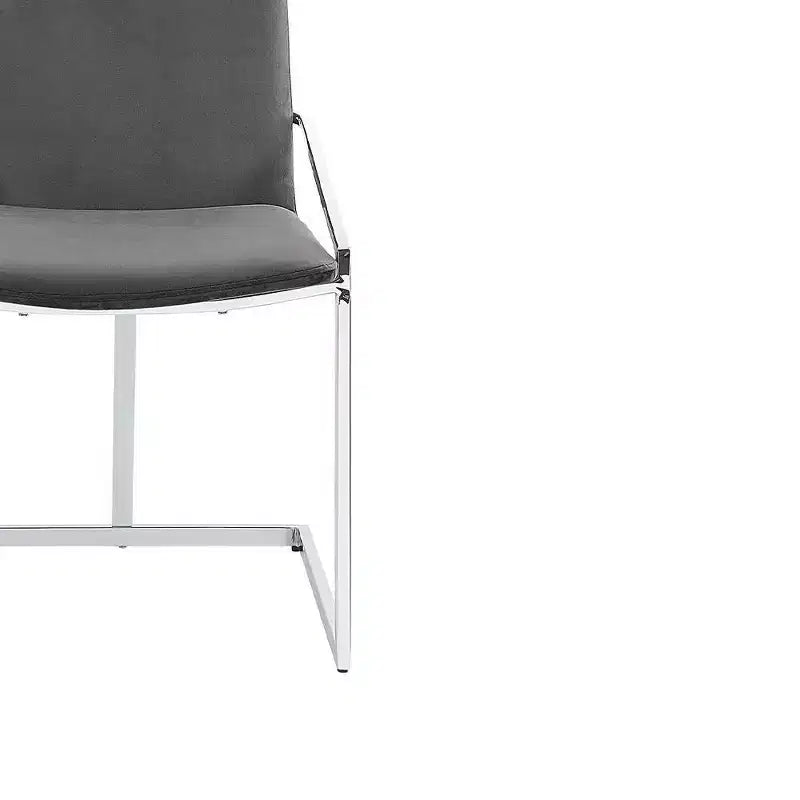 20" Accent Chair: Chrome Metal Frame & Luxurious Velvet
