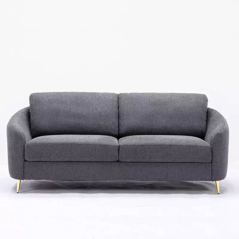 80" Yuina Sofa Gray Linen - Acme Furniture: Chrome Metal Legs, Pocket Coil Seat, Wood Frame