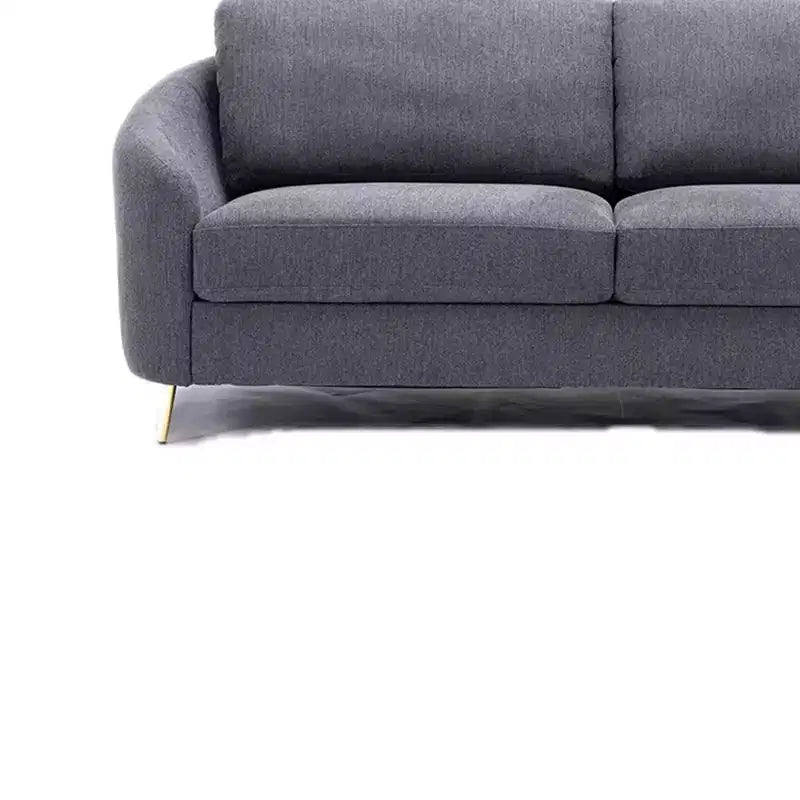 80" Sofa Gray Linen - Chrome Metal Legs, Pocket Coil Seat, Wood Frame