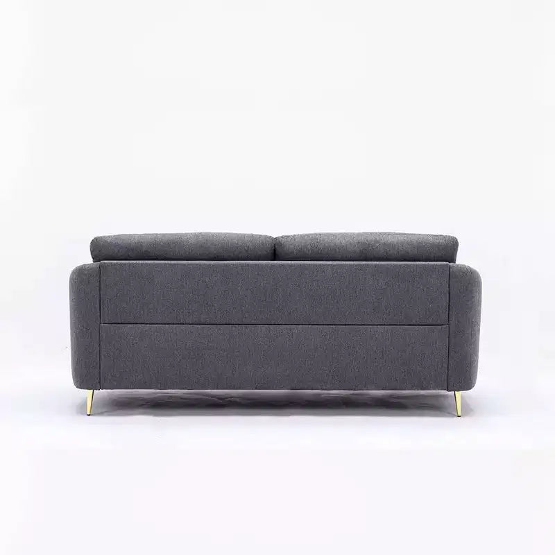 80" Sofa Gray Linen - Chrome Metal Legs, Pocket Coil Seat, Wood Frame