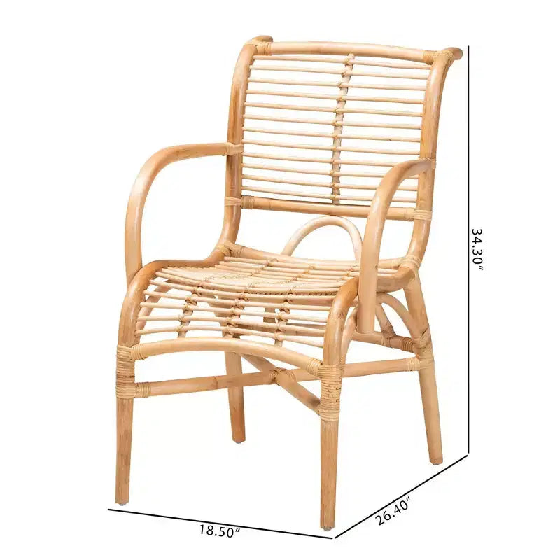 Fauteuil de salon en rotin naturel – Marron naturel, accent en osier d'intérieur