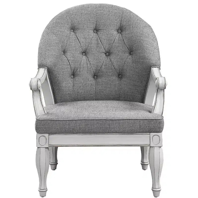 31" Accent Chair: Tufted Cotton Upholstery, No Assembly Required