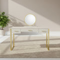 50" Myles Vanity Table Antique White and Champagne Finish - Acme Furniture