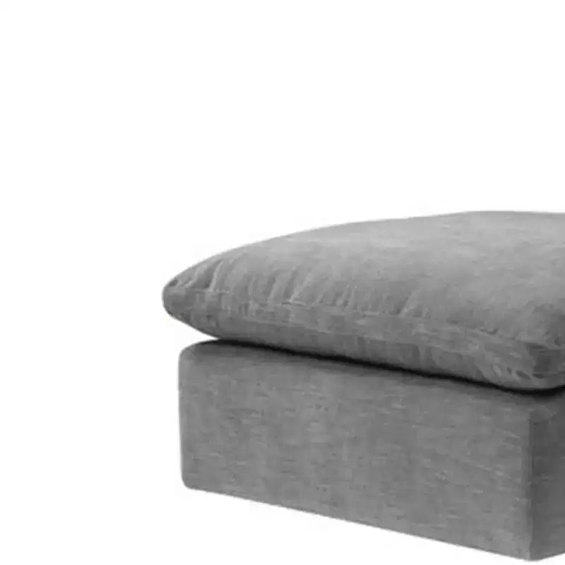Pouf et banc de 94 cm en lin gris