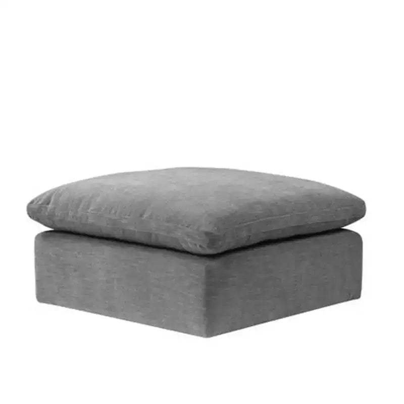 Pouf et banc de 94 cm en lin gris