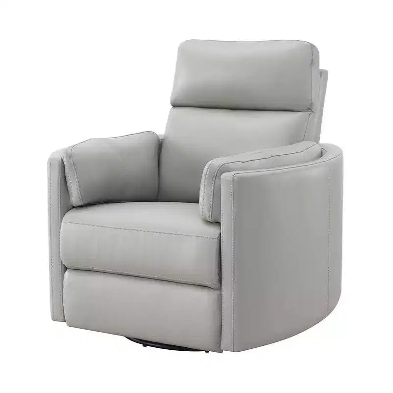 40" Sagen Active Sitting Chair Gray Leather Aire - Acme Furniture: Plush, Recline 150°, No Assembly