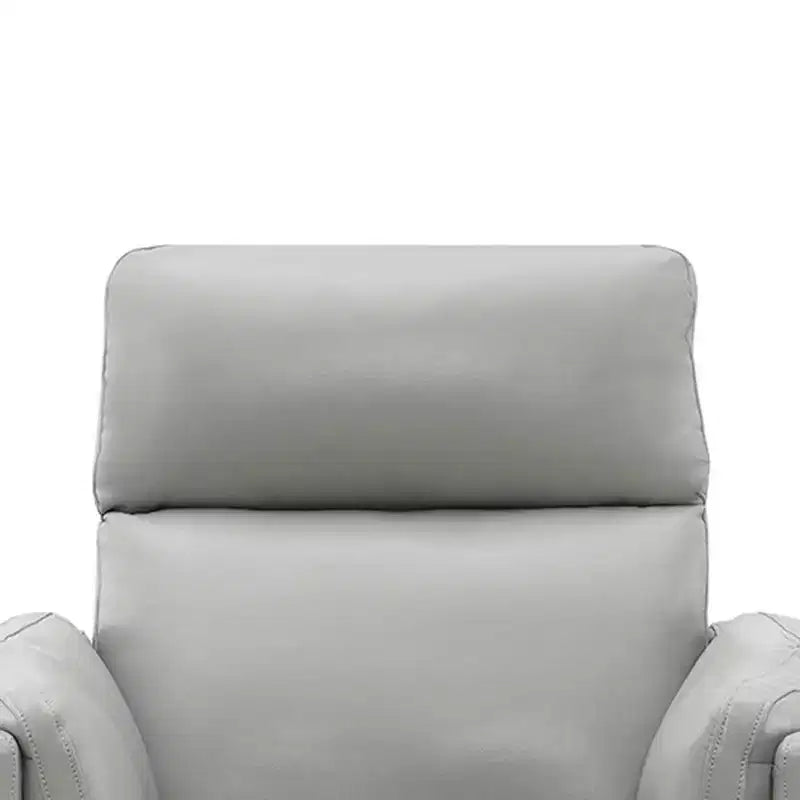 40" Glider Recliner Chair - Gray Leather, Plush Recline 150°, No Assembly