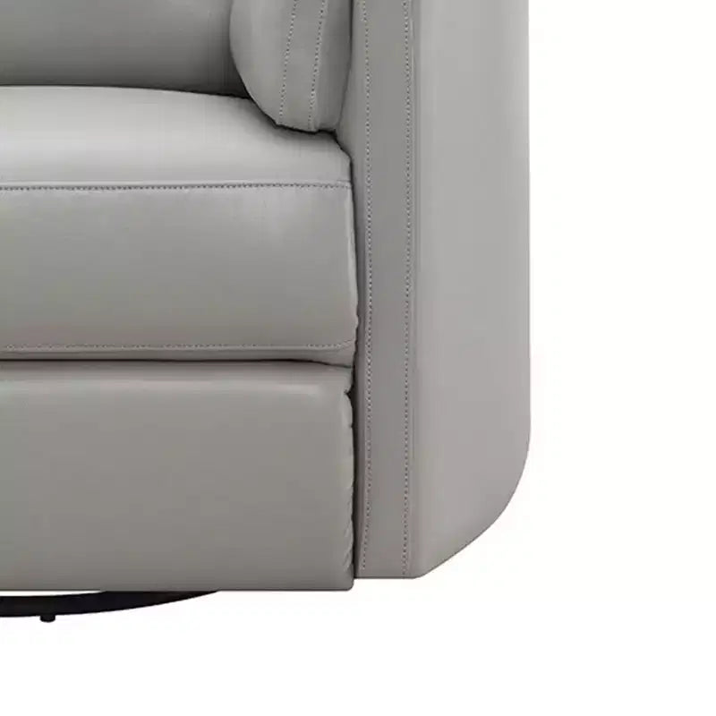 40" Glider Recliner Chair - Gray Leather, Plush Recline 150°, No Assembly