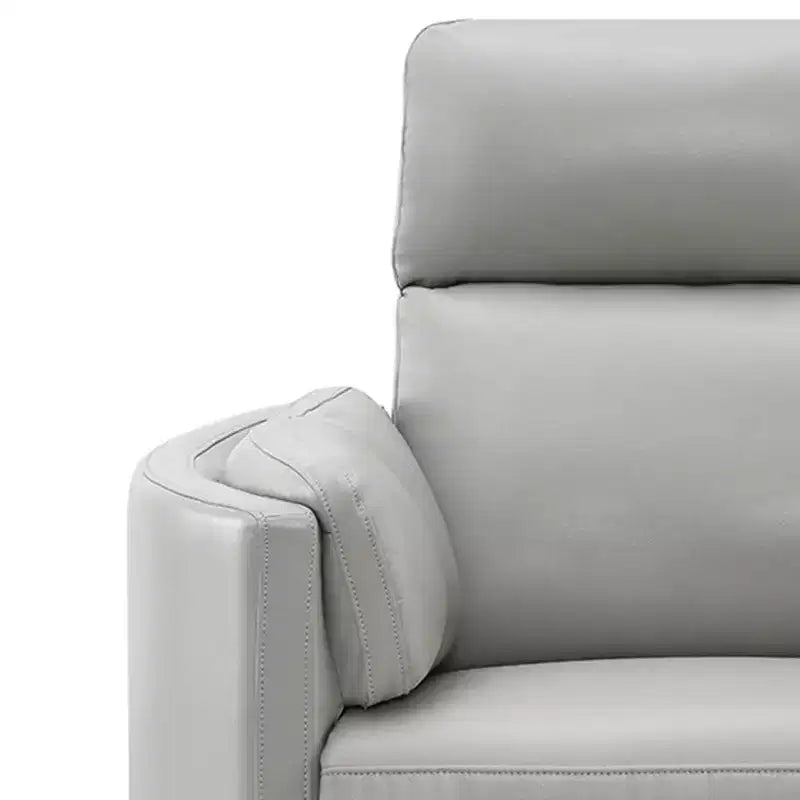 40" Glider Recliner Chair - Gray Leather, Plush Recline 150°, No Assembly