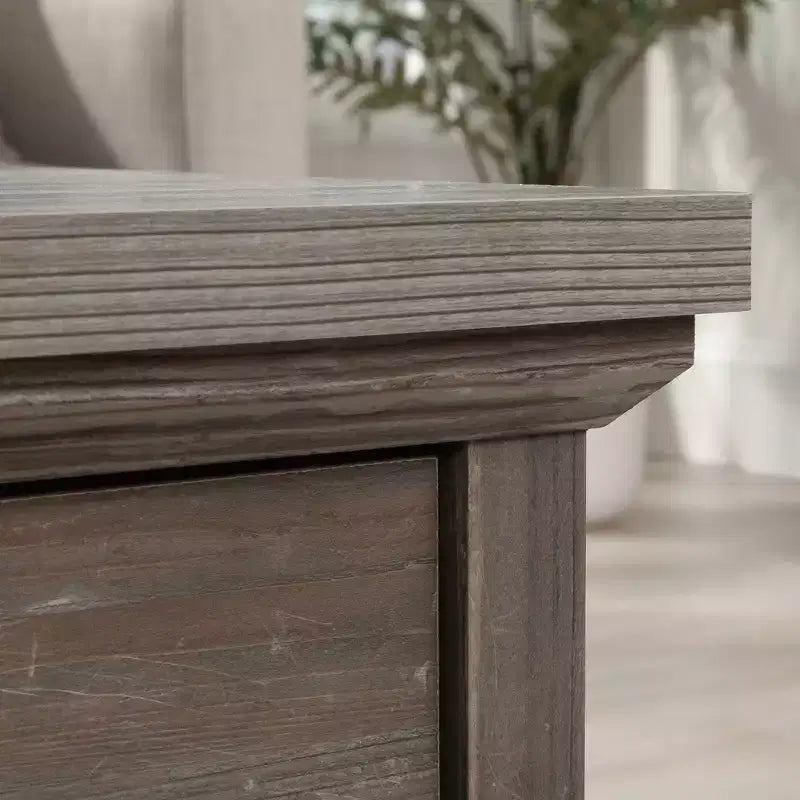 Table basse carrée avec rangement – Finition Pin Galet, MDF avec Quincaillerie Métallique