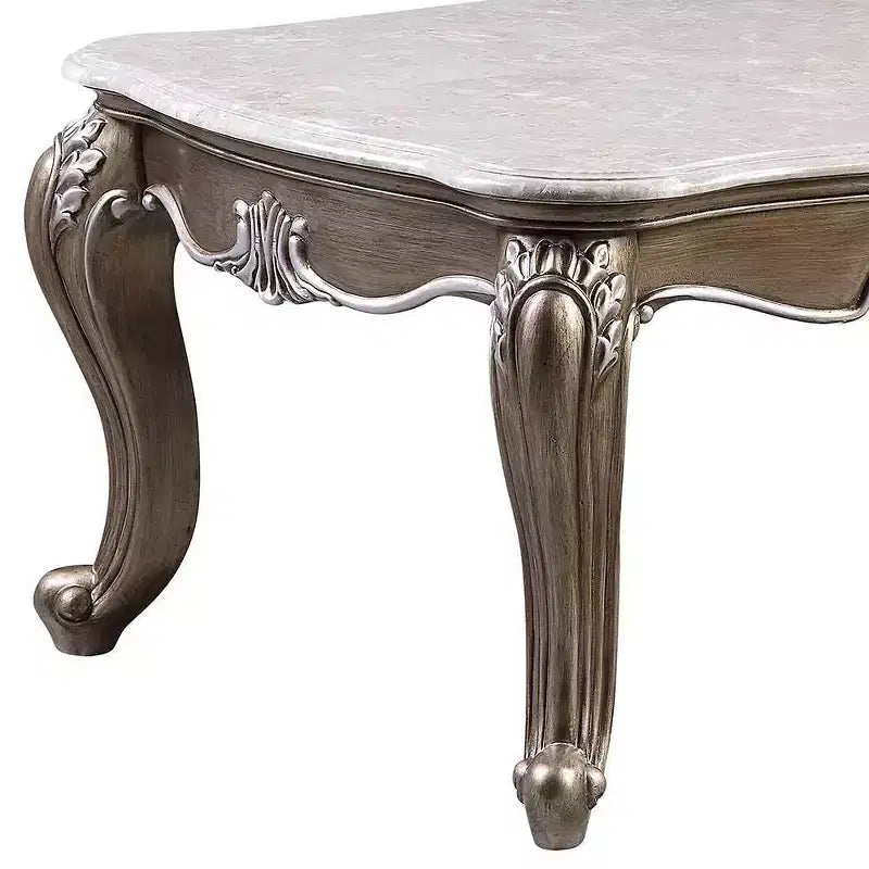 Table basse de 54 po : Pieds de style Queen Anne, sculpture coquille, aucun assemblage requis
