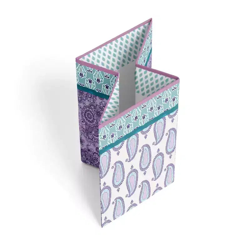 Aqua/Lilac/Purple Collapsible Laundry Hamper