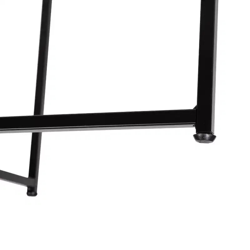Table d'appoint de salon en verre avec piètement en métal entrecroisé
