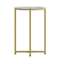 Table d'appoint de salon en verre avec piètement en métal entrecroisé