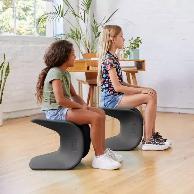 Tabouret Hauteur d'Assise 35,5-38,4 cm, Assise Flexible, Lot de 2