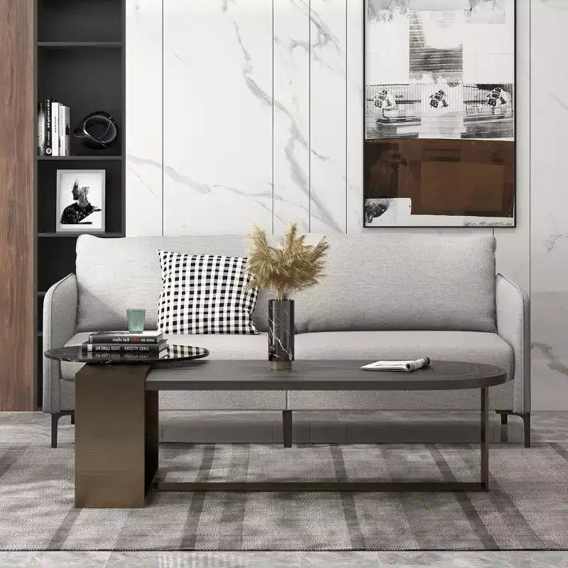 Modern 76'' Loveseat Sofa Couch for Living Room Apartment Dorm with Metal Legs Gray