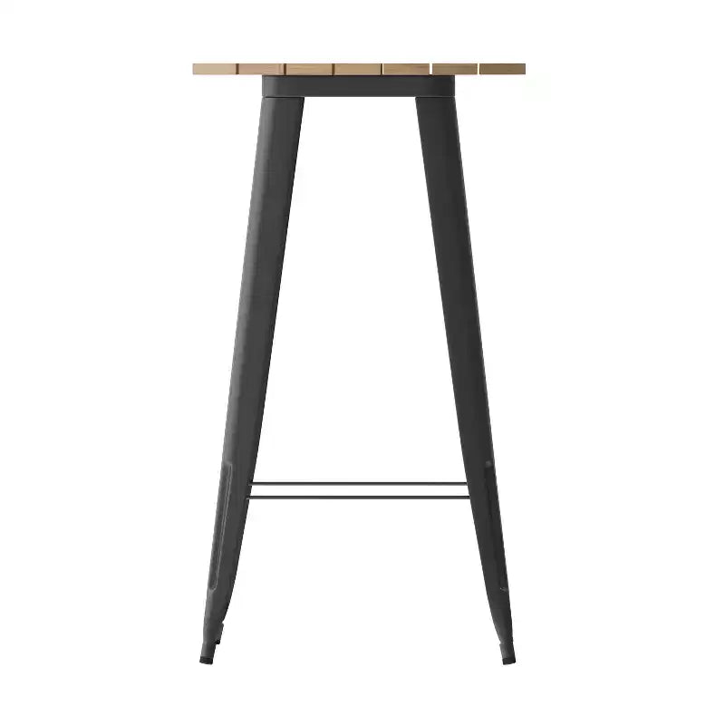 Table de bar d'intérieur/extérieur, plateau rond en polyrésine tout temps de 60 cm avec base en acier