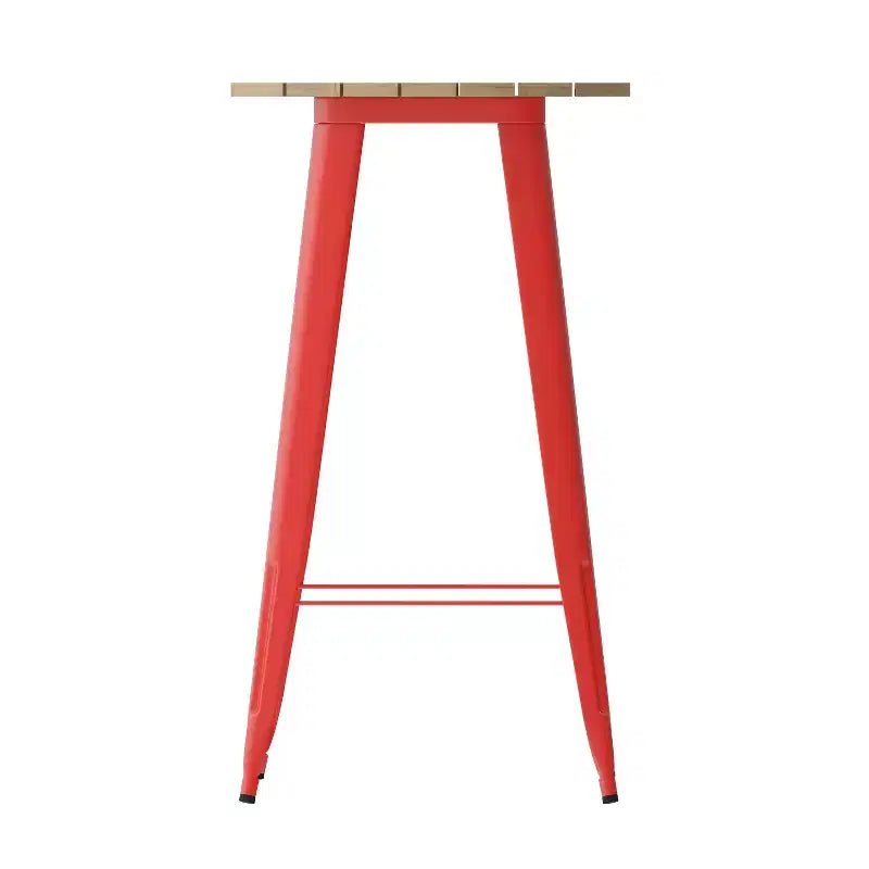 Table de bar d'intérieur/extérieur, plateau rond en polyrésine tout temps de 60 cm avec base en acier