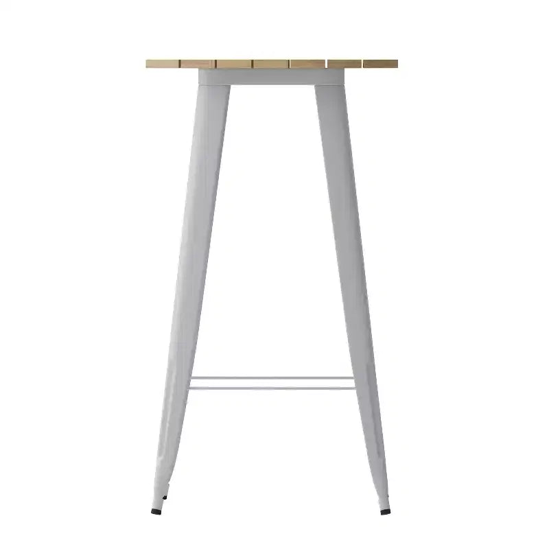Table de bar d'intérieur/extérieur, plateau rond en polyrésine tout temps de 60 cm avec base en acier