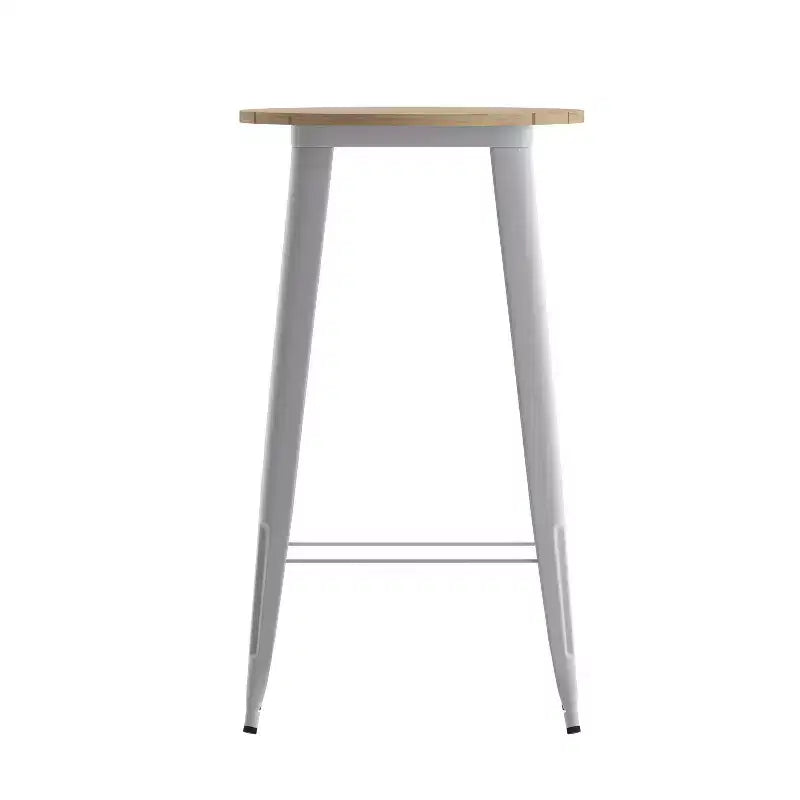 Table de bar d'intérieur/extérieur, plateau rond en polyrésine tout temps de 60 cm avec base en acier