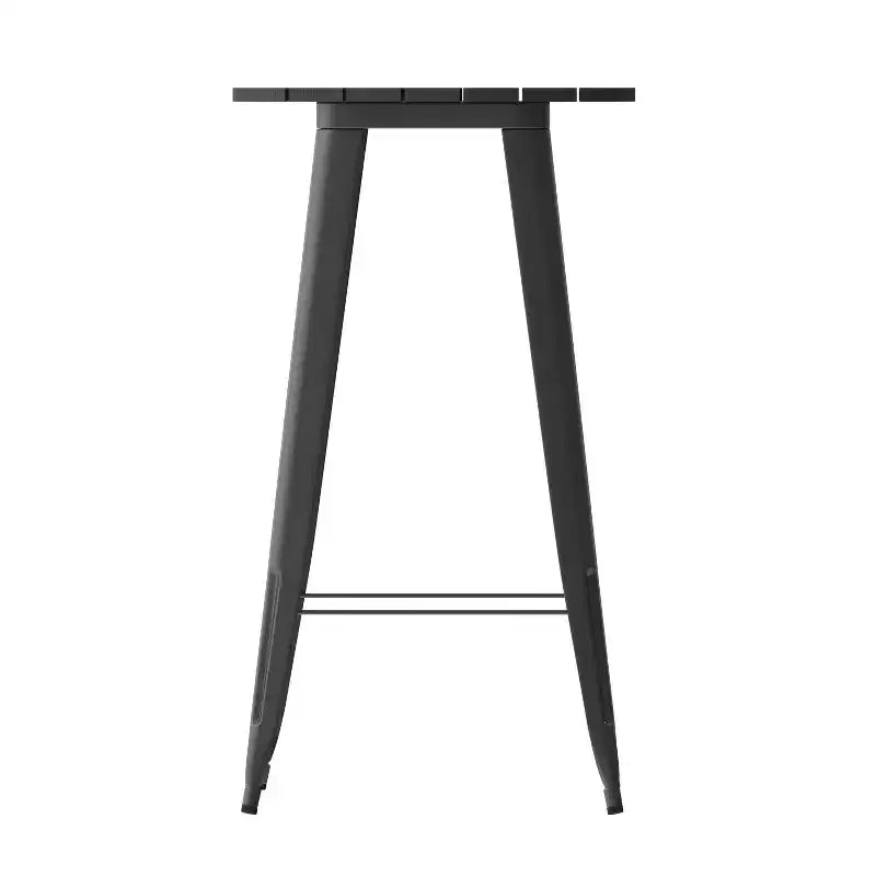 Table de bar d'intérieur/extérieur, plateau rond en polyrésine tout temps de 60 cm avec base en acier