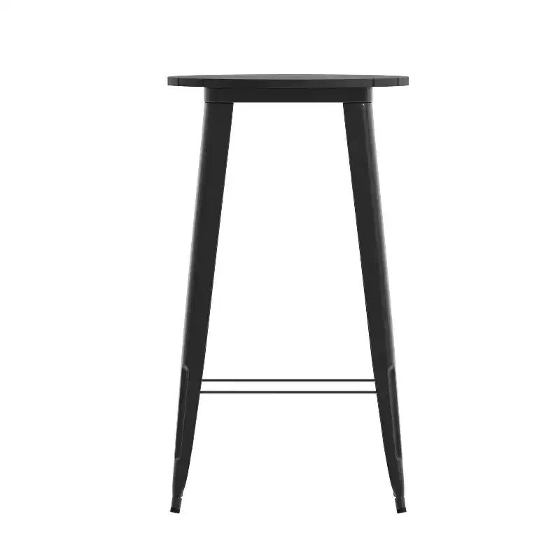 Table de bar d'intérieur/extérieur, plateau rond en polyrésine tout temps de 60 cm avec base en acier