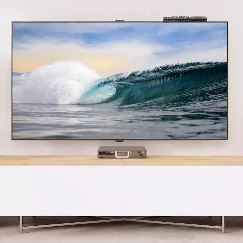Wall Mounted Above TV Shelf | Adjustable Screen Top Shelf for Cable Box & Streaming Device | 12 in. Wide Anti-Skid Platform | 13.6 Lbs.