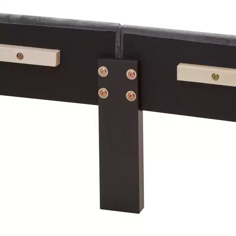 Lit plateforme capitonné en velours, grand lit, gris