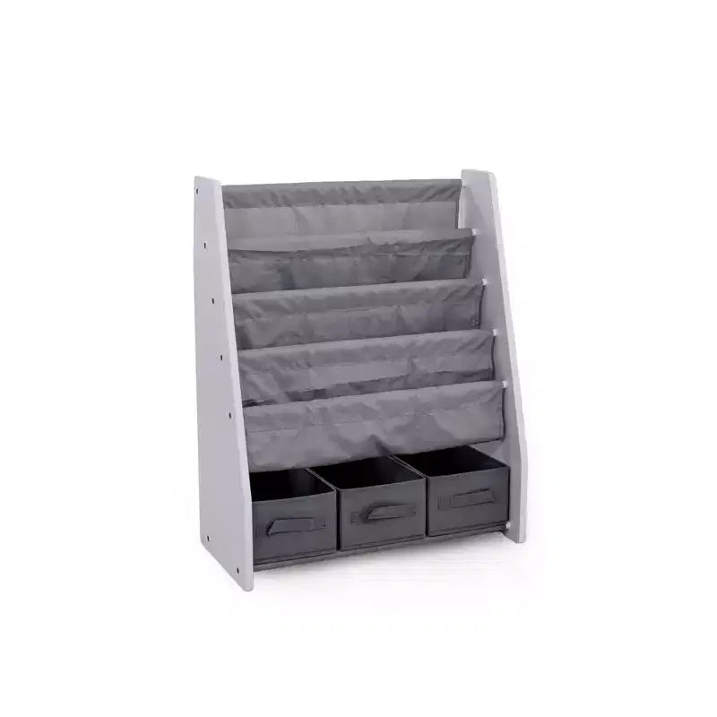 Étagère à livres 4 niveaux avec bac de rangement en tissu pour enfants