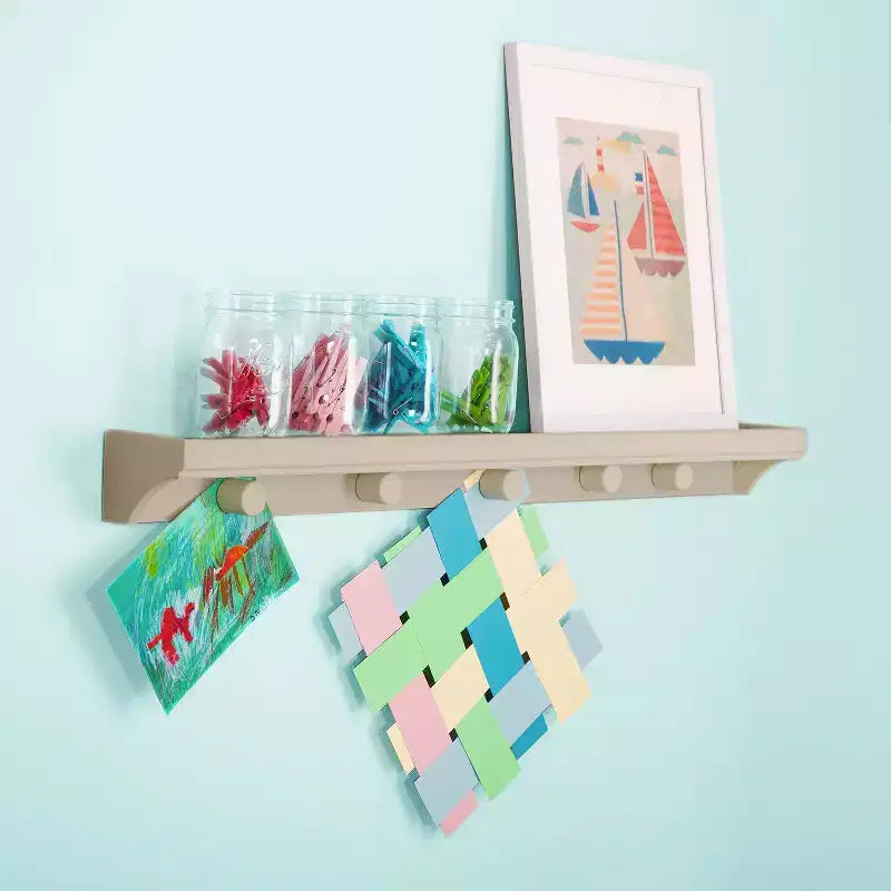 Martha Stewart Crafting Kids' Art Display: Children's Hanging Arts and Crafts Display Shelf with Magnetic Pegs