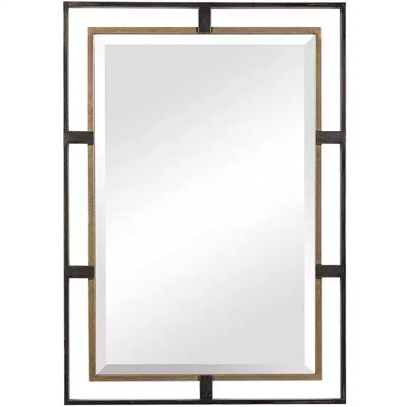 Uttermost Carrizo Distressed Bronze 22 x 32 Rectangular Wall Mirror