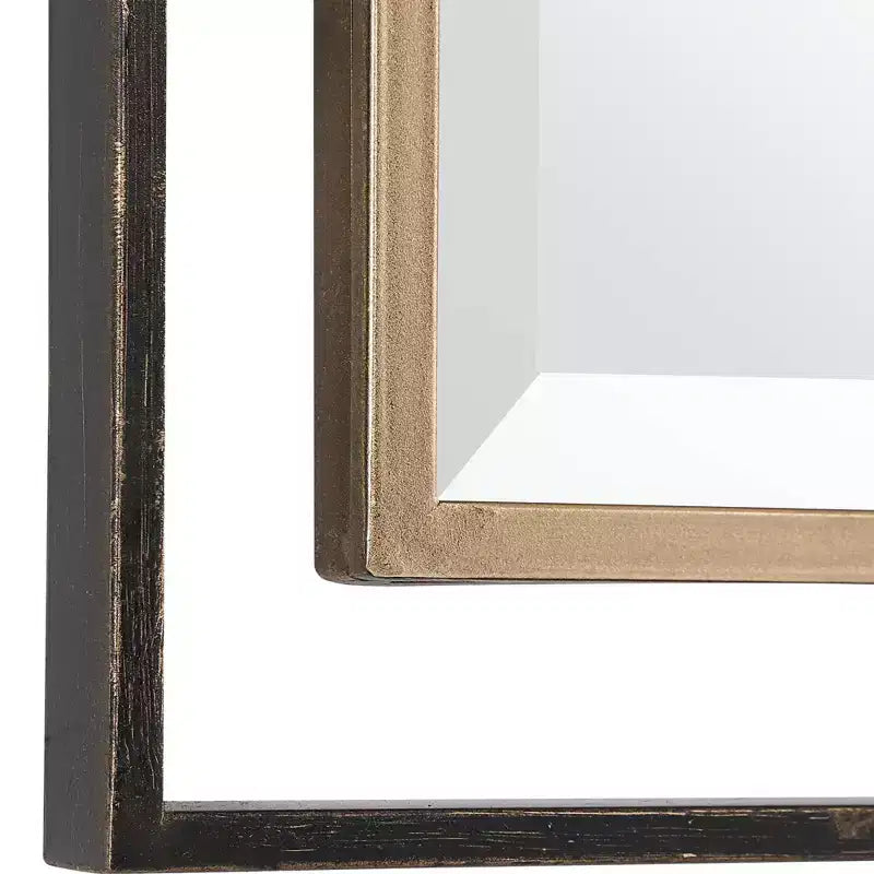 Miroir mural rectangulaire bronze vieilli 22 x 32