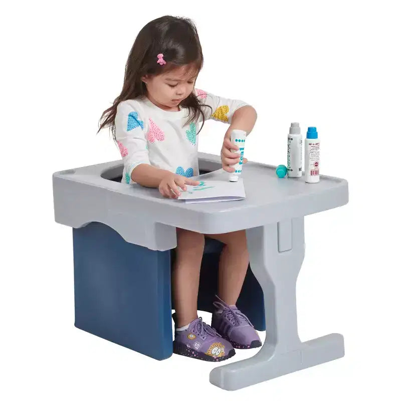 Fixation de bureau pour chaise cube, mobilier enfant, gris clair