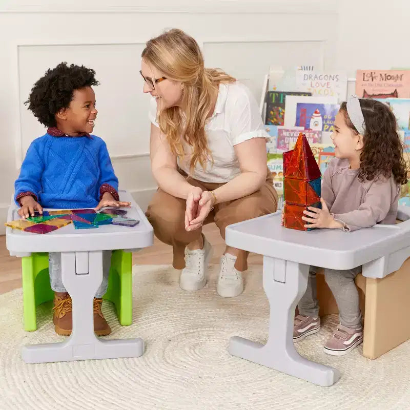 Fixation de bureau pour chaise cube, mobilier enfant, gris clair